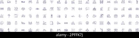 Symbole für Bürger sind gesetzt. Design-Sammlung von Bürgern, Bevölkerung, Einwohnern, Wählern, Mitgliedern, Individuen, Gesellschaft, Gemeinde Stock Vektor