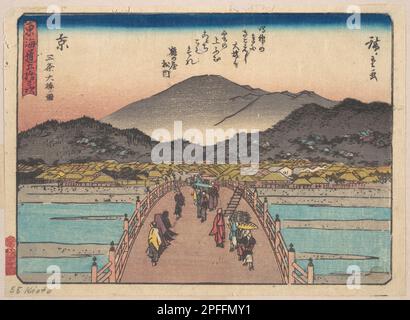 Kyoto Sanjō Ohashi no zu, aus der Serie 53 Stationen des Tōkaidō, Künstler Utagawa Hiroshige (1797-1858), Datum Ca. 1838 Stockfoto