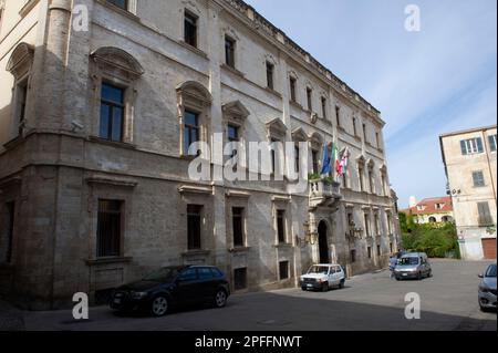 02. September 2022 – Europa, Italien, Sardinien, Sassari, Palazzo Ducale Sitz des Rathauses von Sassari Stockfoto