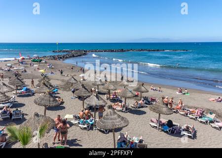 Playa de Troya, Playa de las Américas, Teneriffa, Kanarische Inseln, Königreich Spanien Stockfoto
