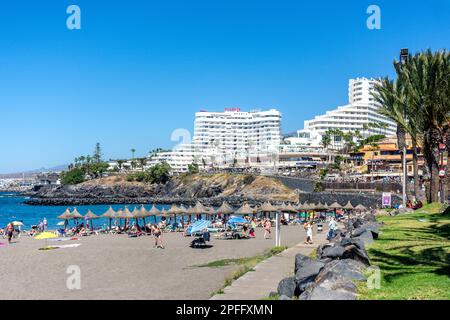 Playa de El Bobo, Playa de las Américas, Teneriffa, Kanarische Inseln, Königreich Spanien Stockfoto