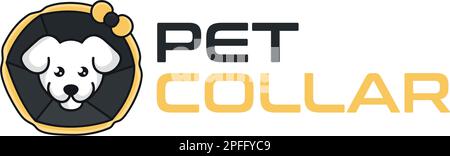 Modernes Design mit PET-KRAGEN und Tierlogo Stock Vektor