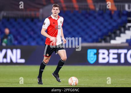 16-03-2023: Sport: Feyenoord gegen Shakhtar ROTTERDAM, NIEDERLANDE - MÄRZ 16: Jacob Rasmussen (Feyenoord Rotterdam) während des Spiels Feyenoord gegen Shakhta Stockfoto