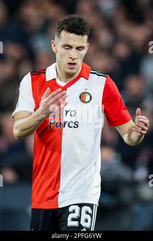 16-03-2023: Sport: Feyenoord gegen Shakhtar ROTTERDAM, NIEDERLANDE - MÄRZ 16: Oussama Idrissi (Feyenoord Rotterdam) während des Spiels Feyenoord gegen Shakhta Stockfoto