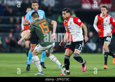 16-03-2023: Sport: Feyenoord/Shakhtar ROTTERDAM, NIEDERLANDE - MÄRZ 16: Bogdan Mykhaylichenko (FC Shakhtar Donetsk) und Alireza Jahanbakhsh (Feye Stockfoto