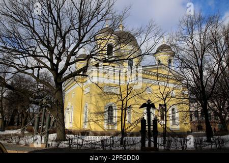 Sankt Petersburg, Russland. 16. März 2023. Blick auf die Verkörperungskirche in St. Petersburg. (Foto: Maksim Konstantinov/SOPA Images/Sipa USA) Guthaben: SIPA USA/Alamy Live News Stockfoto