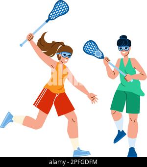 lacrosse Sportfrauenvektor Stock Vektor