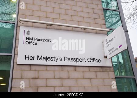 London, Großbritannien. 17. März 2023 Ehemaliges HM Passport Office in Victoria, Central London. Stockfoto