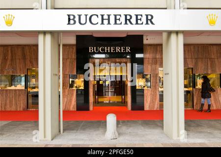 Bucherer Shop, Lugano, Schweiz Stockfoto