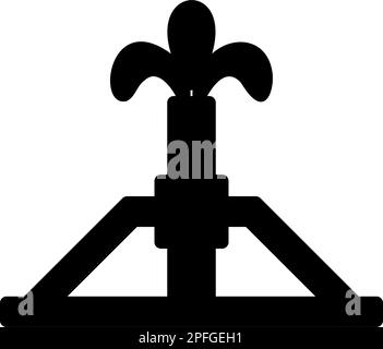 Öl-Derrick-Rig Gusher-Symbol schwarz Vektor-Illustration Bild flach einfach Stock Vektor