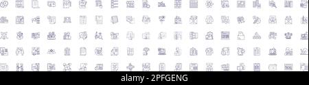 Symbole der Programmzeile Zeichen eingestellt. Designsammlung von Programm, Programmierung, Software, Routine, Algorithmus, Logik, Syntax, Compiler Outline Concept Vector Stock Vektor