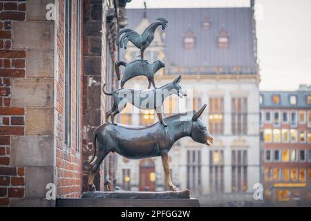 Bremer Stadtmusiker - Bremen, Deutschland Stockfoto