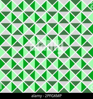 Geometrisches Muster von grünen und grauen Dreiecken. Stockfoto
