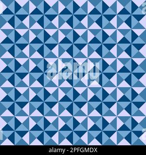 Geometrisches Dreiecksmuster in Blautönen Stockfoto