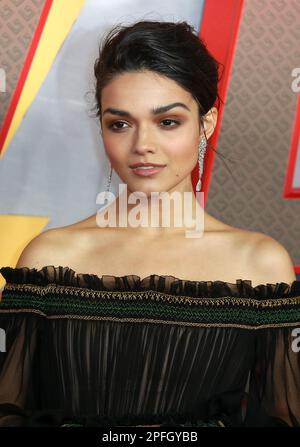 Rachel Zegler nimmt an der britischen Sondervorführung von „Shazam! Fury of the Gods am Cineworld Leicester Square in London. Stockfoto