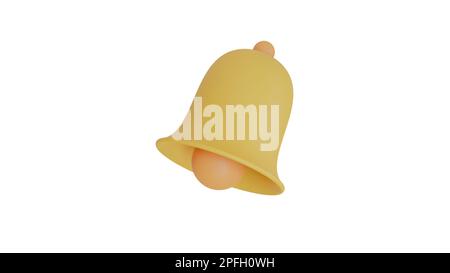 3D Glockenbenachrichtigungen. Realistisches 3D-Objekt mit Tonsymbol. Kreatives konzeptionelles Symbol für Benachrichtigungen. 3D-Darstellung rendern Stockfoto