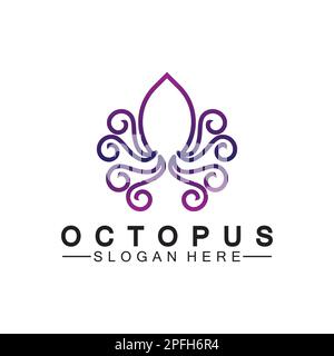 Octopus Einfache moderne Linienzeichnung Logo-Design-Vektordarstellung Stock Vektor