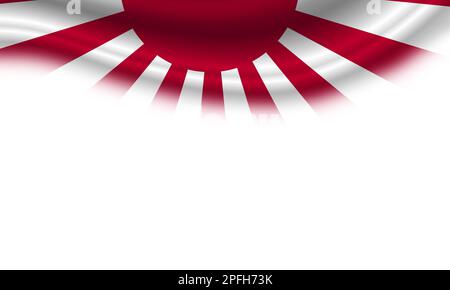 Marinefahne Japans auf weißem Hintergrund. 3D Abbildung Stockfoto