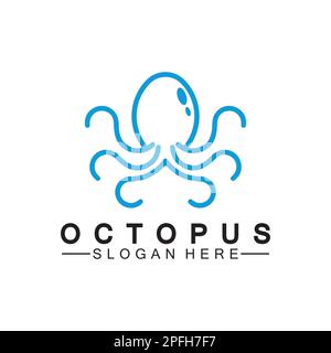 Octopus Einfache moderne Linienzeichnung Logo-Design-Vektordarstellung Stock Vektor