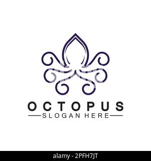 Octopus Einfache moderne Linienzeichnung Logo-Design-Vektordarstellung Stock Vektor