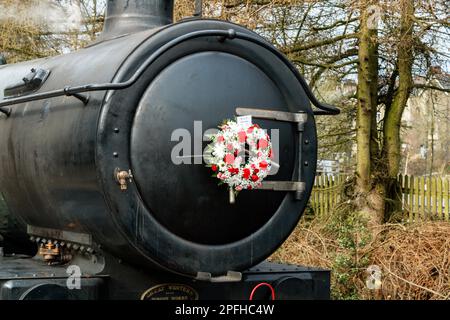 2999 Uhr „Lady of Legend“ am Bahnhof Rawtenstall. Stockfoto