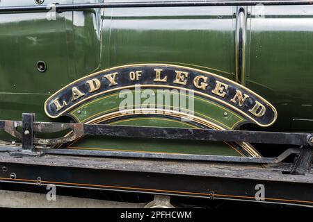 2999 Uhr „Lady of Legend“ am Bahnhof Rawtenstall. Stockfoto