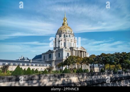 Paris, der Invalidendom, ein wunderschönes Denkmal im 7e. Arrondissement Stockfoto