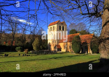 St. Bartholomew Church Fingest Buckinghamshire in der Wintersonne Stockfoto