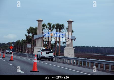 USA FREEWAY 95 / FLORIDA / USA - 06. DEZEMBER 2017.- Willkommen in Florida  Danke týour für Ihren Besuch in Florida . (Foto.Francis Dean/Dean Pictures) Stockfoto