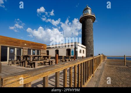 Leuchtturm Faro punta de Jandia im Südwesten der Insel Fuerteventura auf den Kanarischen Inseln Stockfoto