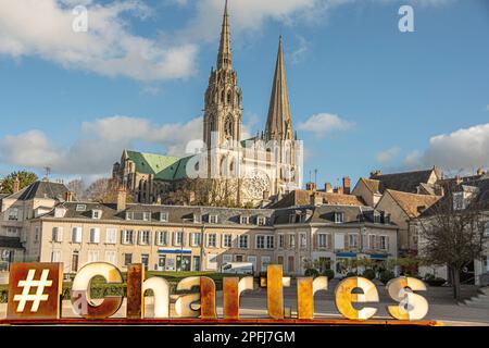 chartres französische historische Stadt und ihre Kathedrale in der Nähe von paris Stockfoto