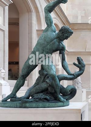 Herkules kämpfte Acheloos und verwandelte sich in eine Schlange Louvre, Paris, Frankreich Stockfoto