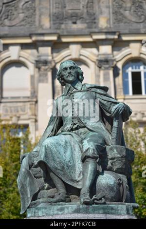 Otto von Guericke, bei der Hauptwache, Magdeburg, Sachsen-Anhalt, Deutschland Stockfoto