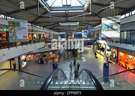 Haupthalle, Flughafen, Leipzig, Sachsen, Deutschland Stockfoto