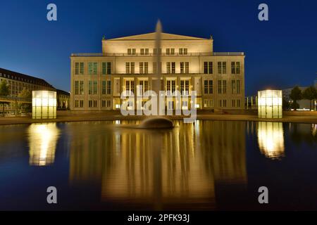 Oper, Augustplatz, Leipzig, Sachsen, Deutschland Stockfoto