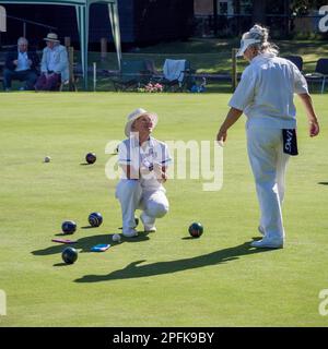 Insel der Dornen, Sussex/UK - 11. SEPTEMBER: Boccia Spiel im Insel Dornen Chelwood Gate in Sussex am 11. September 2016. Nicht identifizierte Frauen Stockfoto