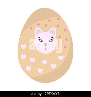Osterei mit Katzenmuschel, Illustration Stock Vektor