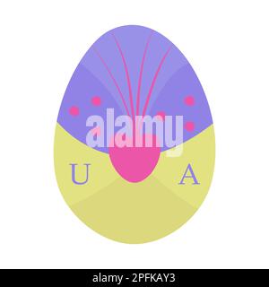 Patriotisches ukrainisches Osterei, farbenfrohe Illustration Stock Vektor