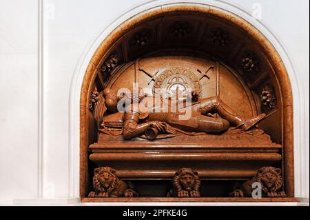 Grabdenkmal für Konstiantyn der Abdruck von Ostroh, dem berühmten Verteidiger des orthodoxen Kirchenktitors in der Kathedrale der Dornröte von Kiew Pechersk Lavra, Stockfoto