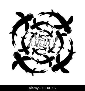 Chinesische Fischkarpfen. Vektordarstellung Stock Vektor