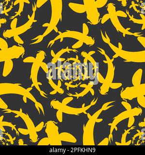 Das chinesische Fischmuster ist nahtlos. Fischhintergrund Stock Vektor