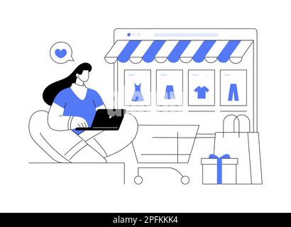 Webrooming abstrakte Konzept Vektor-Illustration. Stock Vektor