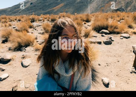 Sehen Sie das Innere des Nationalparks Vulkan Nevado de Toluca mit Seen im Inneren des Kraters. Landschaft in der Nähe von Mexiko-Stadt. Hochwertiges Foto Stockfoto