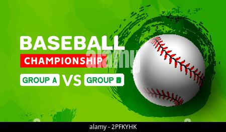 Poster-Design-Spiel-Turnier für Baseball-Flyer. Vektor-Baseballbanner, Sporteinladungsbild Stock Vektor