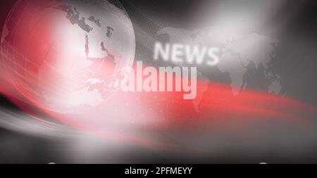 Erdkugel-Hintergrund, Nachrichten und Kommunikationskonzept Stockfoto