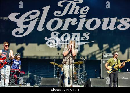 Tempe, Arizona, USA. 25. Februar 2023 The Glorious Sons tritt am Bühnentag 1 des Innings Music Festivals 2023 auf. Stockfoto