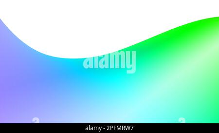Welle mit grünem, hellblauem, violettem, verlaufendem weißem Hintergrund Stockfoto