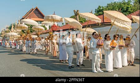 Trauer, Trauerprozession von Wat Phra Singh, Chiang Mai Thailand Stockfoto