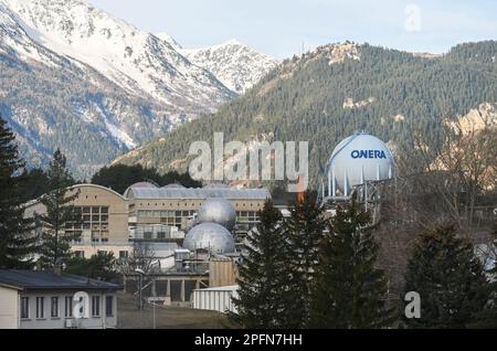 Modane Avrieux, Frankreich. 17. März 2023. Illustration und Ansicht des Modane-Avrieux-Zentrums von ONERA, Frankreich, am 17. März 2023. ONERA, eine weltweit einzigartige Konzentration von Testeinrichtungen und ein wichtiger Akteur in der Luft- und Raumfahrtforschung, das französische Luft- und Raumfahrtlabor. Foto: Tomas Stevens/ABACAPRESS.COM Kredit: Abaca Press/Alamy Live News Stockfoto