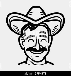 Mexikanischer Zeichentrickfilm, lustiger Koch Stock Vektor